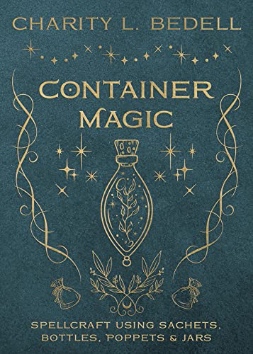 Book cover for “Container Magic” with a bottle illustration and gold details.