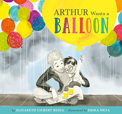 Book cover: child with parent reaching for a yellow balloon.