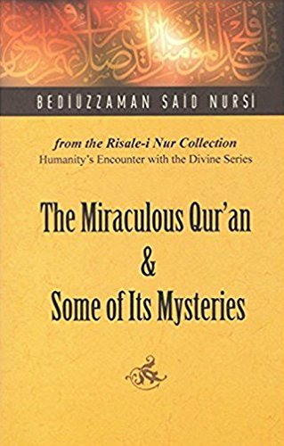 Book cover with ornate design and title "The Miraculous Qur'an & Some of Its Mysteries".