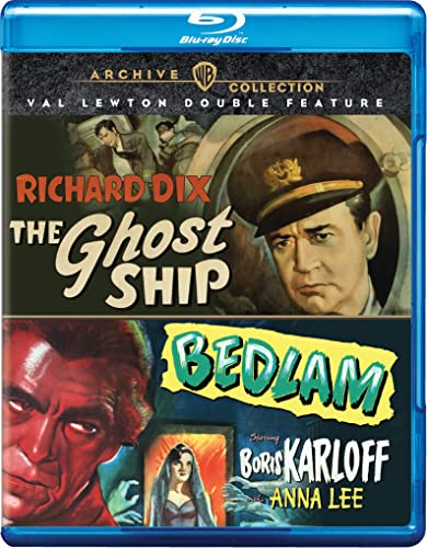 Blu-ray case for "Bedlam/The Ghost Ship" featuring classic film portraits.
