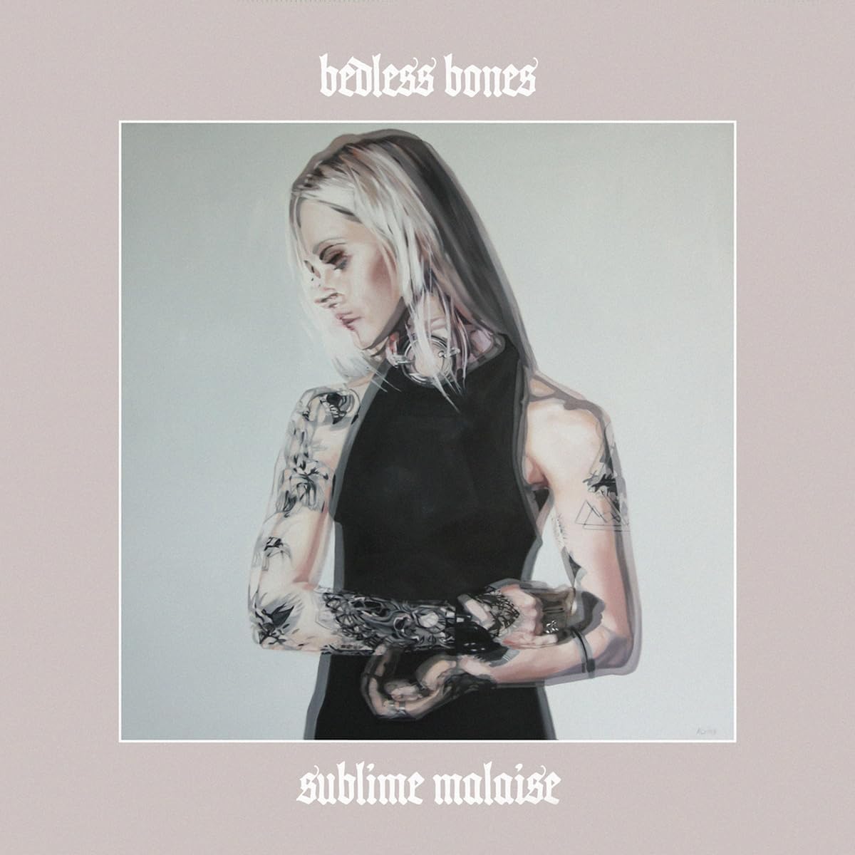 CD cover: painting of a woman with tattoos, looking downwards.