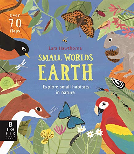 Book cover with illustrated insects, birds, and small mammals in nature.