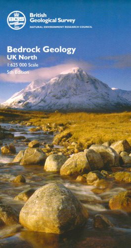 Map cover depicting a snow-capped mountain and rocky stream landscape.