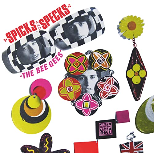 Bee Gees “Spicks & Specks” album cover with colorful, abstract graphics.
