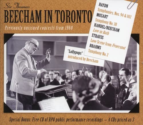CD cover: Sir Thomas Beecham conducting an orchestra in 1960.