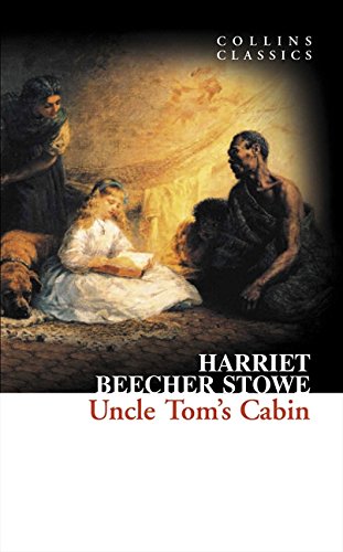 Book cover of “Uncle Tom’s Cabin” depicting figures in a dimly lit scene.