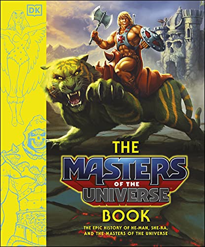 Book cover featuring He-Man riding a tiger in a fantasy landscape.