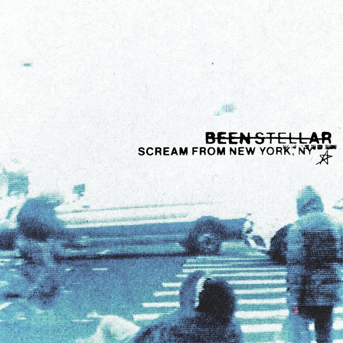 Vinyl record cover: “Been Stellar - Scream From New York, NY” with blurred city scene.