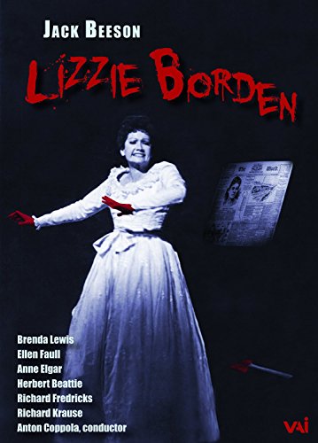 DVD cover for "Lizzie Borden" opera featuring a woman in a white dress.
