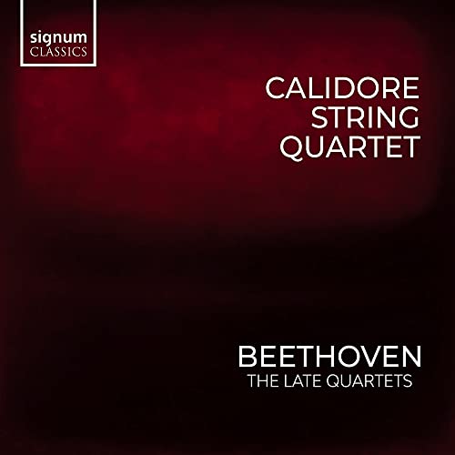 CD cover for Beethoven’s late quartets performed by the Calidore Quartet.