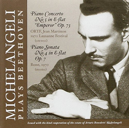 CD cover featuring pianist Arturo Benedetti Michelangeli in black and white.