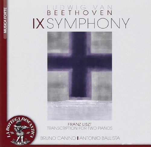 CD cover for Beethoven’s Ninth Symphony, abstract cross image, text details.