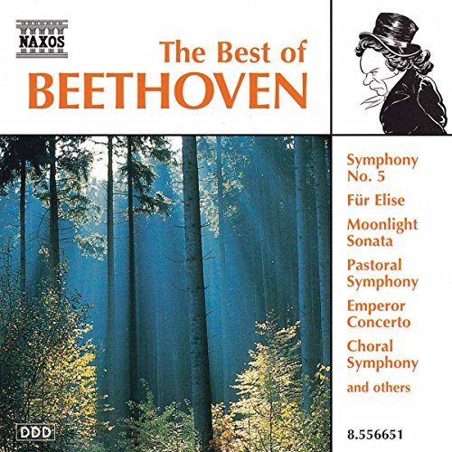 CD cover featuring a forest scene, a portrait of Beethoven, and a track list.