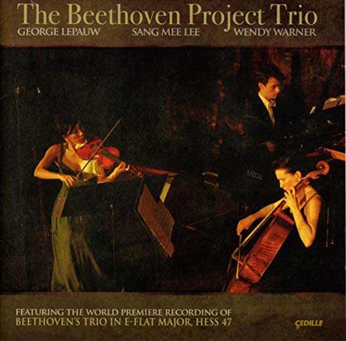 CD cover featuring three musicians playing violin, piano, and cello.