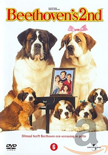 DVD cover for "Beethoven's 2nd" featuring Saint Bernard dogs and puppies.