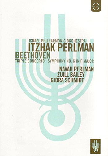 DVD cover for Beethoven’s Triple Concerto and Symphony No. 6, featuring Itzhak Perlman.