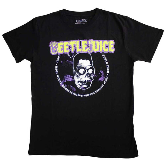 Beetlejuice tour t-shirt, likely black, with 1988 tour graphics, size large.