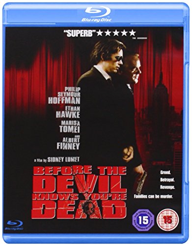 Blu-ray cover for Before The Devil Knows You're Dead featuring Philip Seymour Hoffman and Ethan Hawke.