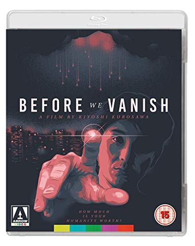 Blu-ray cover for "Before We Vanish" featuring a man and red glow.