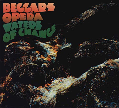 Album cover for Beggars Opera Waters of Change featuring abstract dark, rocky, watery textures.