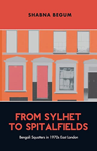 Book cover: orange and black with a row of London townhouses.