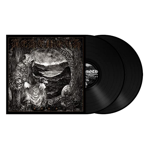 Behemoth "Grom" vinyl record with dark, ornate cover art.