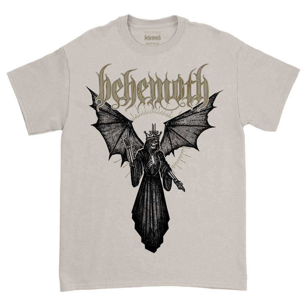 Behemoth t-shirt with a black and white angel of death graphic.