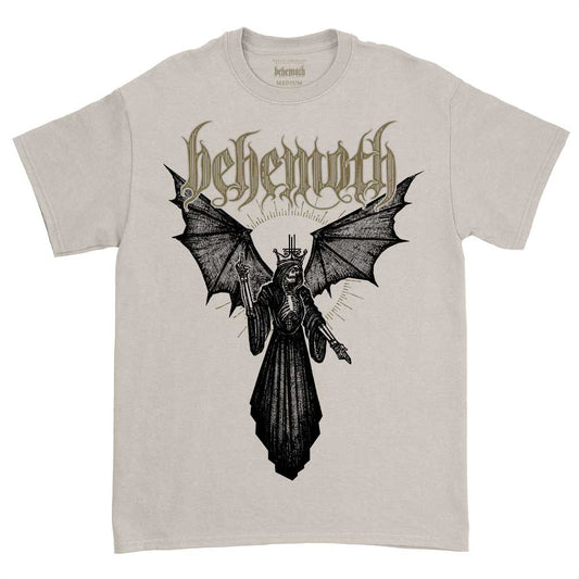 Behemoth t-shirt with a black and white angel of death graphic.