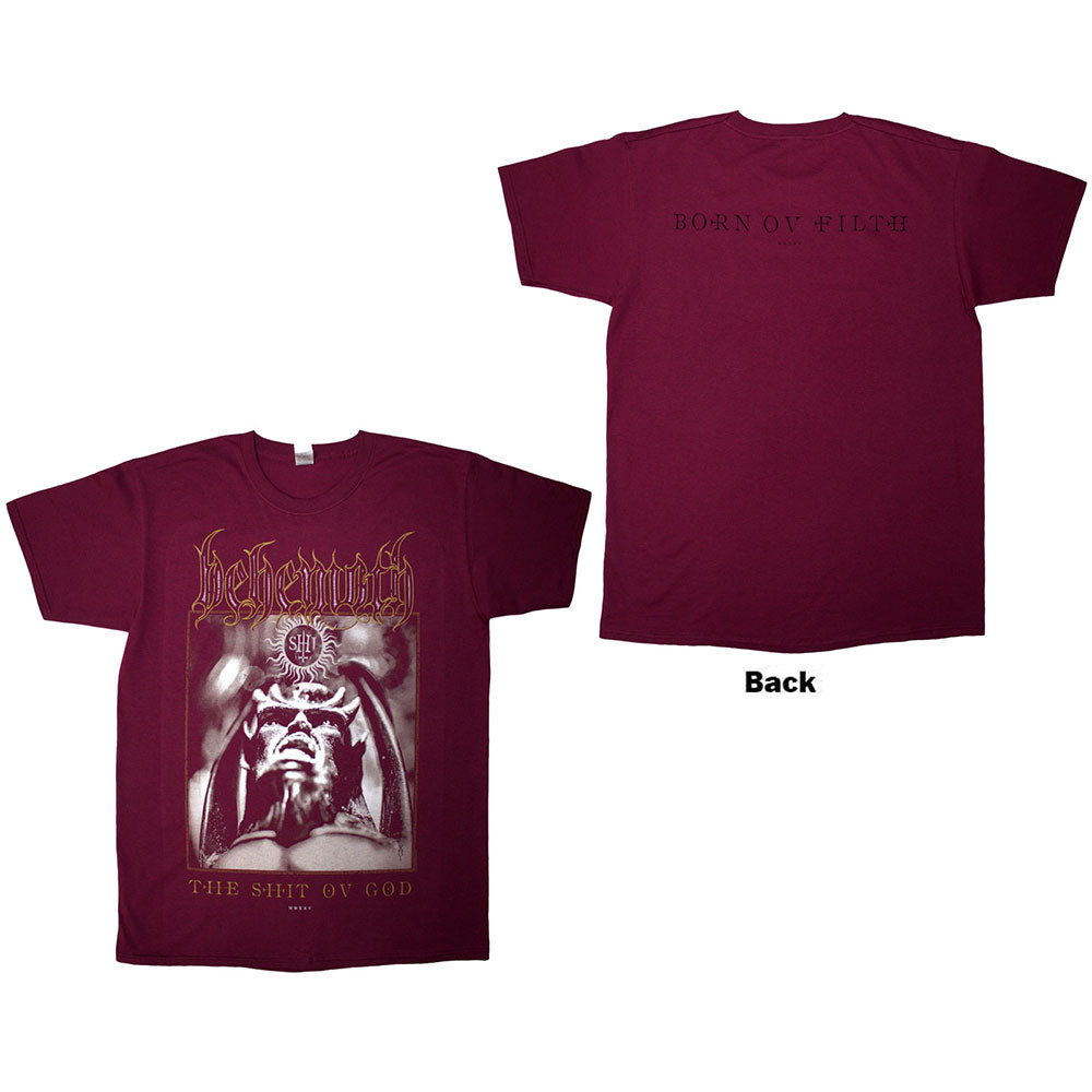 Red t-shirt with back print of Behemoth album cover, size XX-Large.