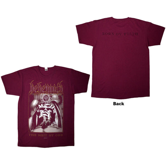 Red t-shirt with back print of Behemoth album cover, size XX-Large.