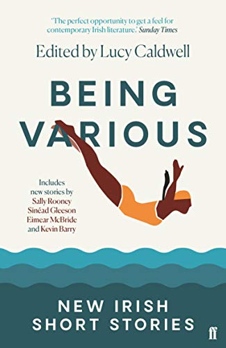 Book cover: "Being Various" with a swimmer illustration and teal waves.