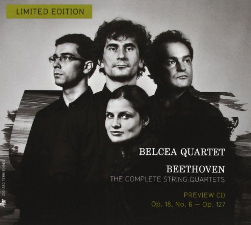 CD cover featuring the Belcea Quartet, with text about Beethoven’s quartets.