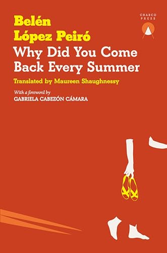 Book cover: red background, white text, and minimalist legs with sandals.