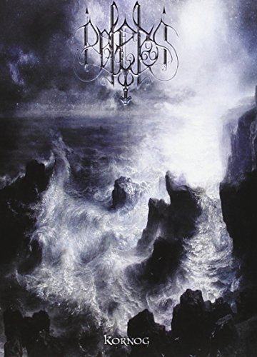 CD cover with stormy seascape and ornate, dark lettering.