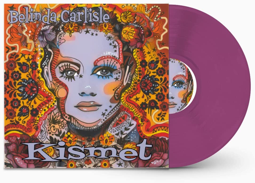 Belinda Carlisle’s “Kismet” vinyl record with colorful, patterned cover art.