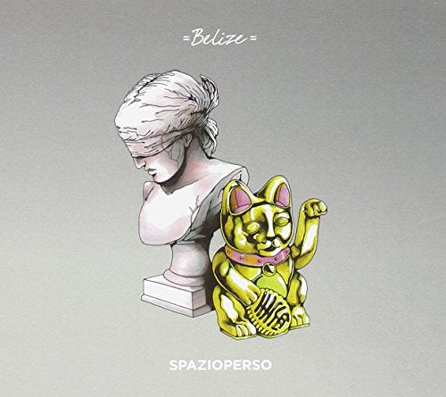 CD cover: bust sculpture with a waving golden Maneki-neko cat.