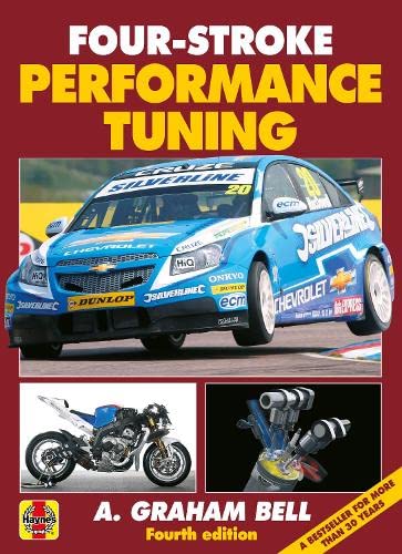 Book cover showing a blue race car, a motorcycle, and an engine component.