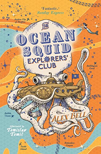 Book cover: octopus, submarine, mermaid, and coral in illustrated style.