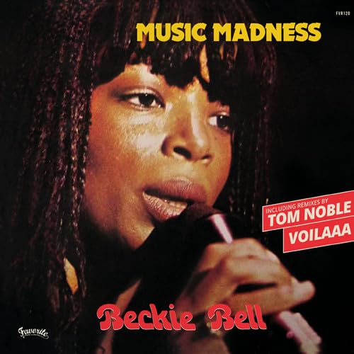 Record album cover featuring Bell Beckie singing into a microphone.