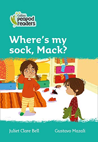 Book cover: two children in pajamas search a messy bedroom for a sock.
