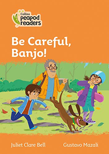 Book cover: children, a dog, and an older man running in a park.