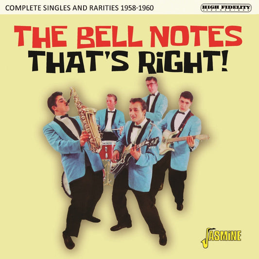 Album cover for "The Bell Notes - That's Right!" featuring a 1950s band.