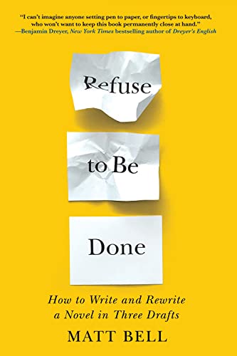 Yellow cover with crumpled papers spelling “Refuse to Be Done,” book title below.