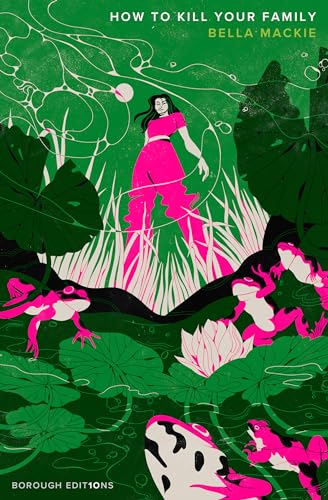 Book cover: illustrated woman in pink amidst green foliage and frogs.