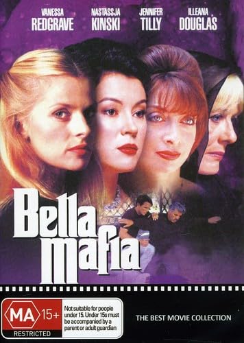 DVD cover for "Bella Mafia" featuring four women’s faces and the film title.