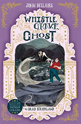 Book cover: boy facing a ghostly figure in a dark, overgrown landscape.