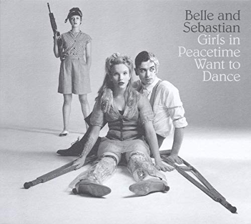 Black and white album cover for Belle and Sebastian’s “Girls In Peacetime.”