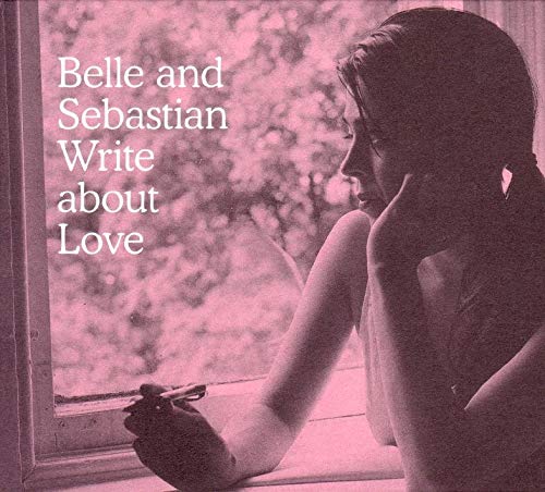 Album cover for Belle and Sebastian’s “Write About Love” with a woman’s profile.