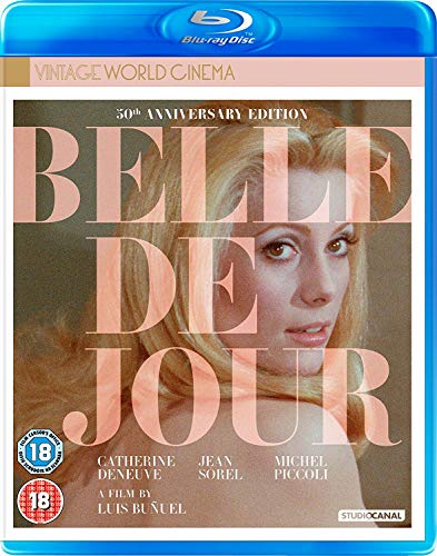 Blu-ray cover for "Belle de Jour" featuring Catherine Deneuve's portrait.