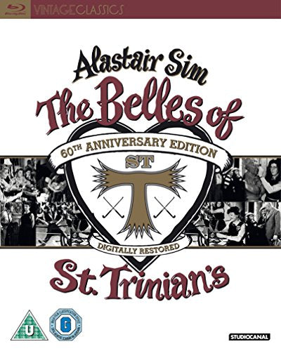 Blu-ray cover for "The Belles of St Trinian's" with school crest.
